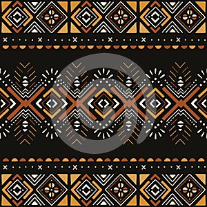 Bogolan, mud cloth seamless pattern